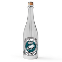 Philadelphia Eagles 2024 World Champions bottle of bubbly wine from Mano's Wine