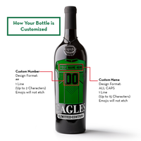 Philadelphia Eagles Custom Jersey Etched Wine