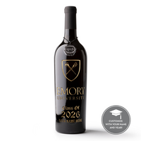 Emory University Custom Alumni Etched Wine Bottle