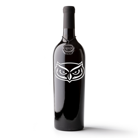 Florida Atlantic Owl Etched Wine