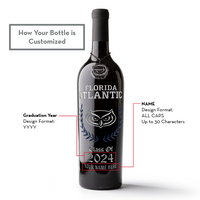 Florida Atlantic University Custom Alumni Etched Wine
