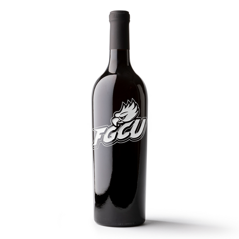 Florida Gulf Coast University Logo Etched Wine