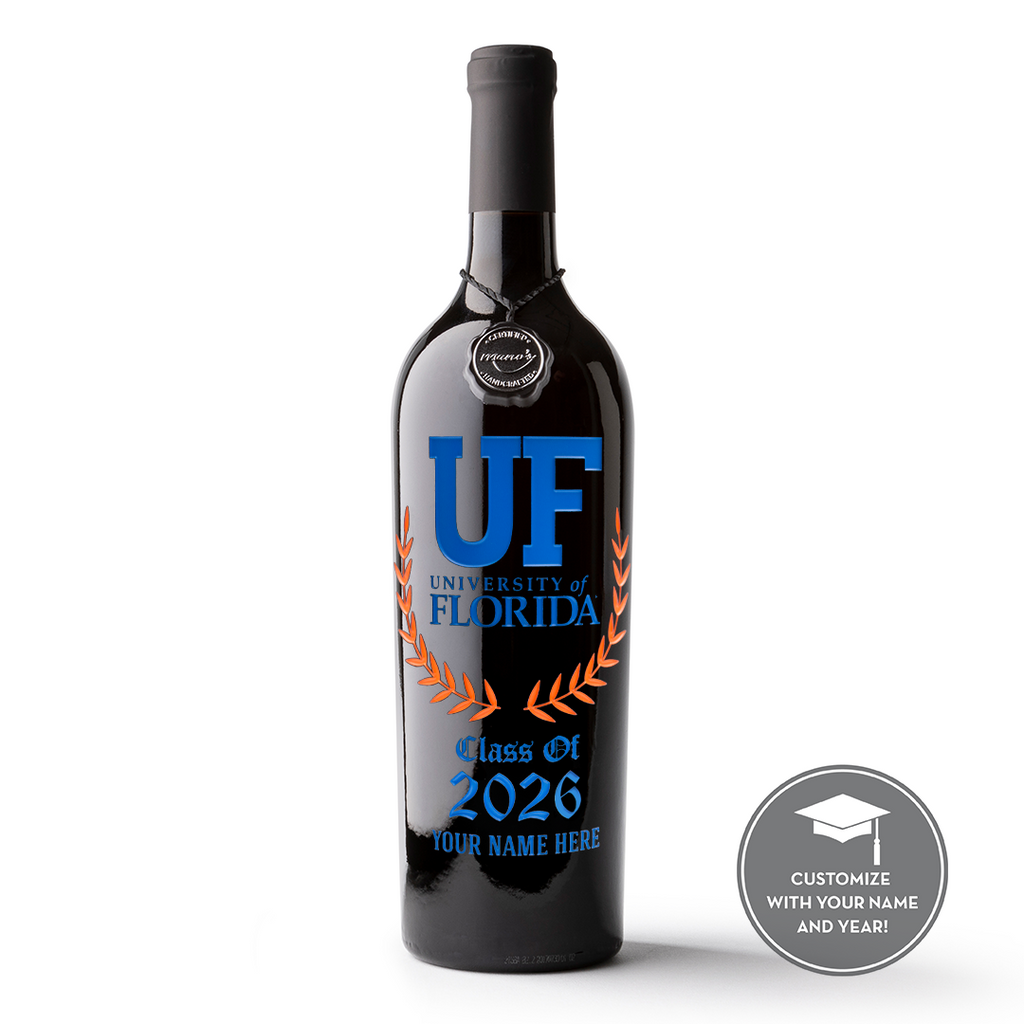 University of Florida Custom Alumni Etched Wine