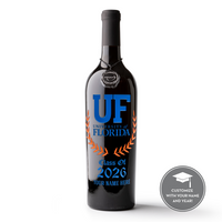 University of Florida Custom Alumni Etched Wine