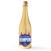 Metallic gold University of Florida Gators Men's Basketball 2025 National Champions bubbly wine bottle 