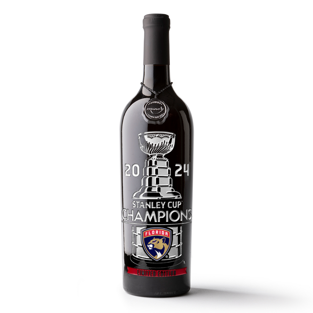 2024 Florida Panthers Stanley Cup Trophy Champions Etched Wine