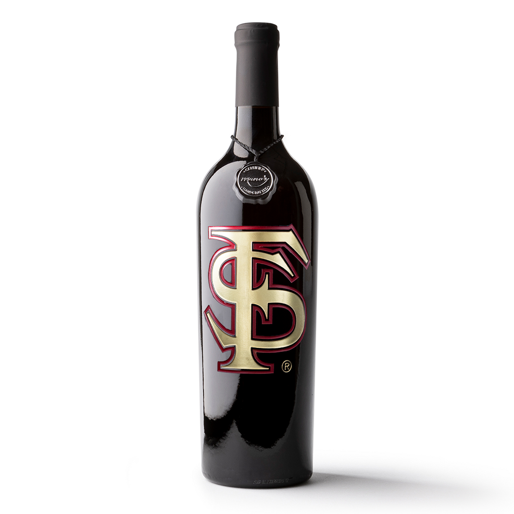 Florida State University Interlocking Logo Etched Wine