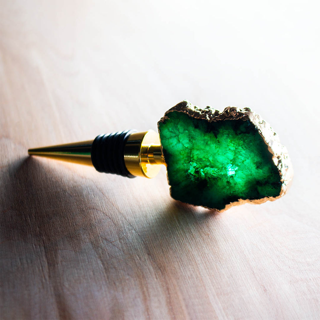 Green Geode Wine Stopper