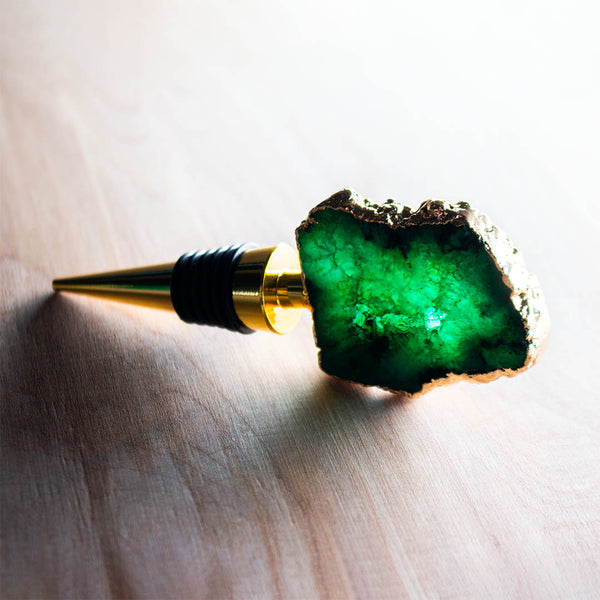 Green Geode Wine Stopper