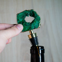Green Geode Wine Stopper