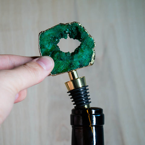 Green Geode Wine Stopper