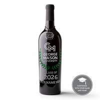 George Mason University Custom Alumni Etched Wine