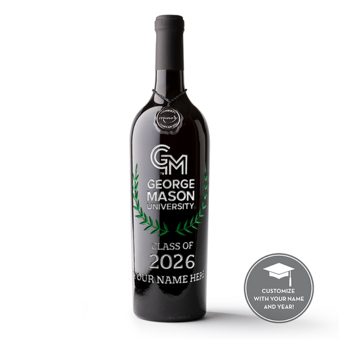 George Mason University Custom Alumni Etched Wine
