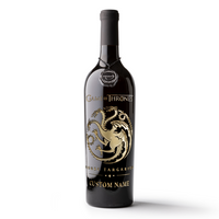 Game of Thrones House Targaryen Custom Name Etched Wine