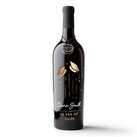Custom Graduation Cap Etched Wine with name and graduating class etched by Mano's Wine