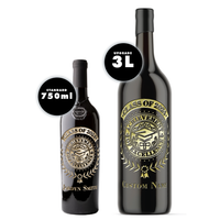 Custom Graduation Laurel Etched Wine as a 750ml bottle or 3L bottle from Mano's Wine