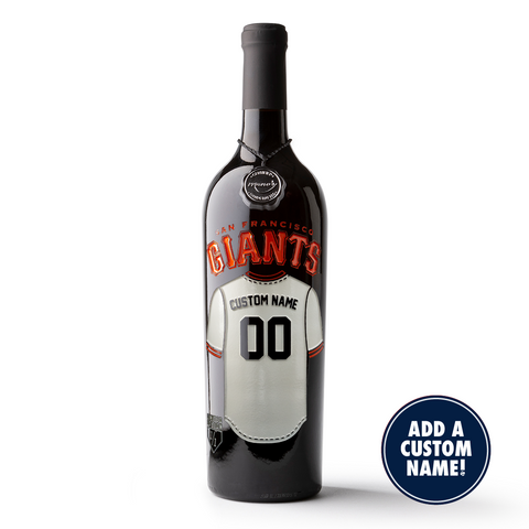 Mano's Wine San Francisco Giants Custom Jersey Etched Wine bottle