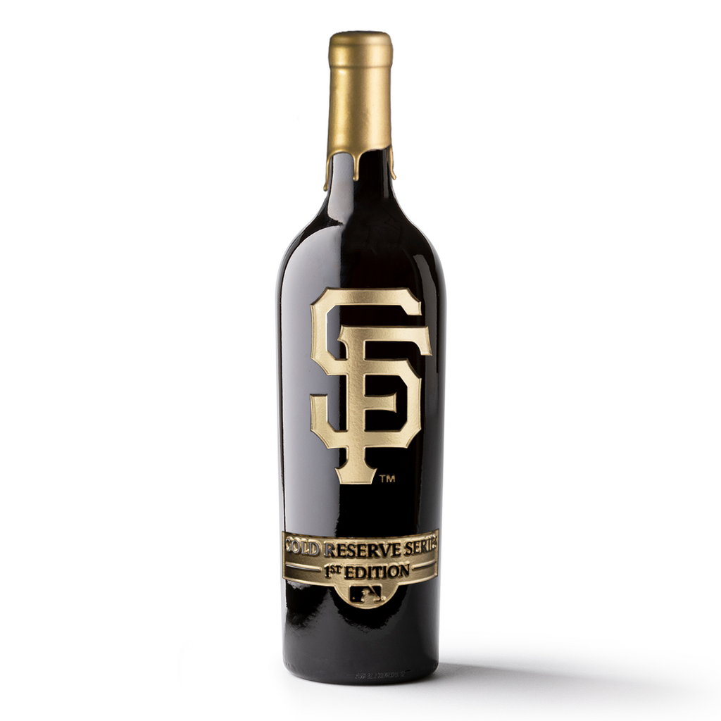 San Francisco Giants Gold Reserve Etched Wine Bottle