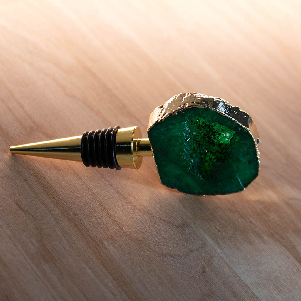 Green Geode Wine Stopper