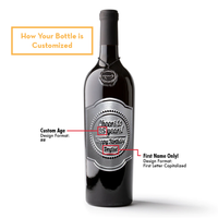 Birthday Cheers Custom Etched Wine Bottle