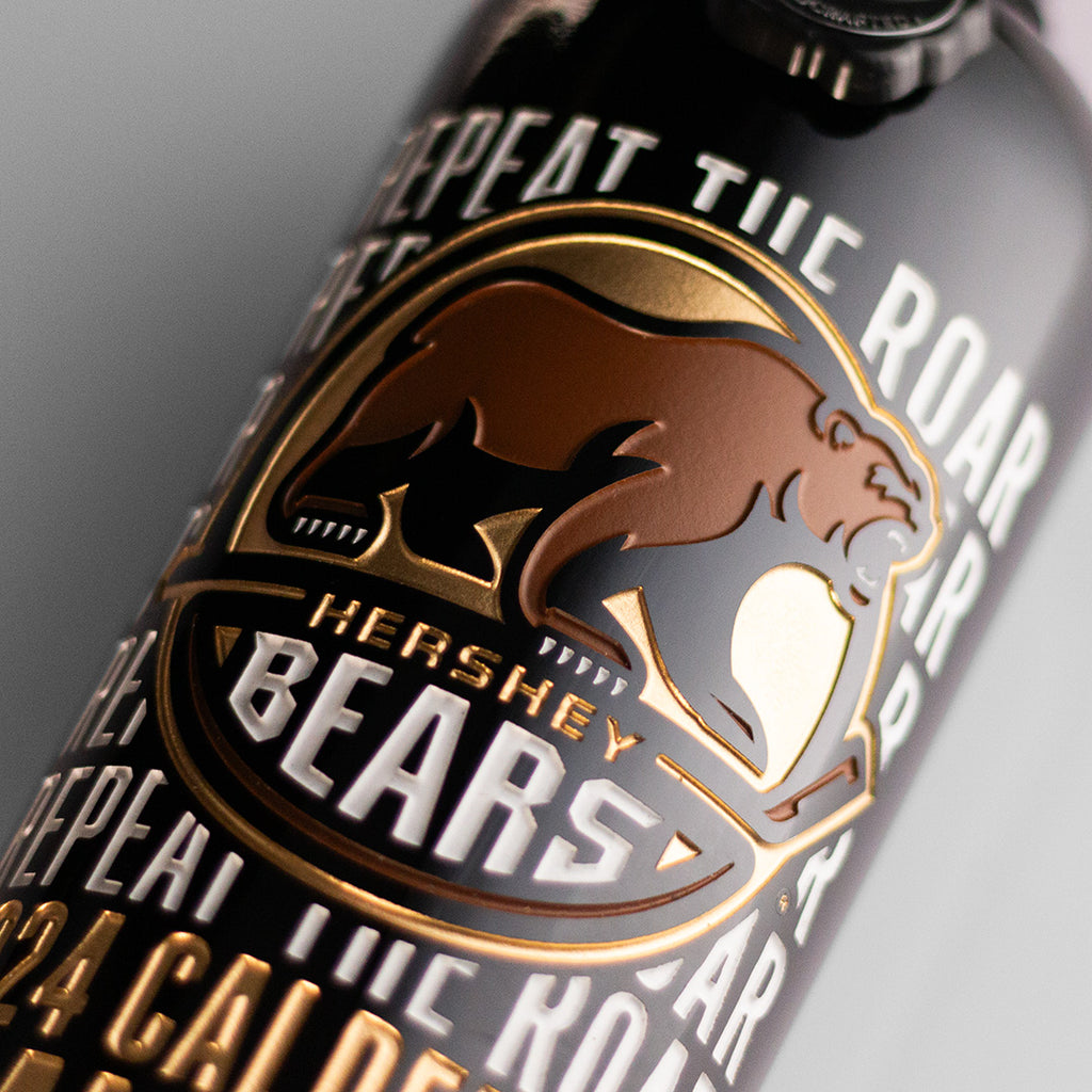 Hershey Bears 2024 Repeat the Roar Etched Wine Bottle