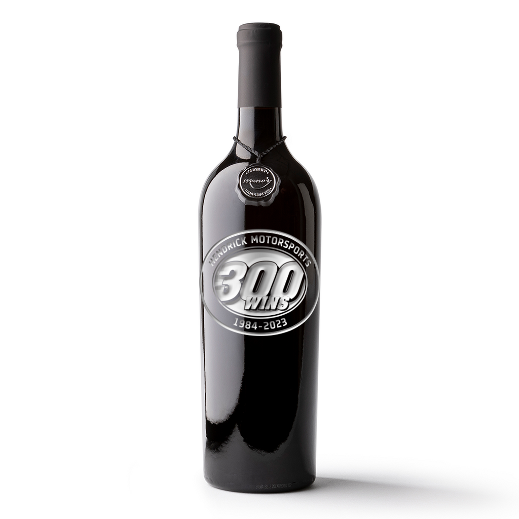 Hendrick Motorsports 300 Wins Etched Wine Bottle