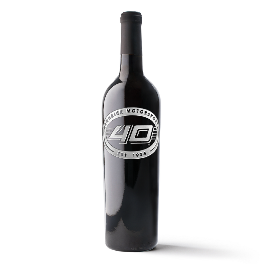 Hendrick Motorsports 40th Anniversary Emblem Etched Wine