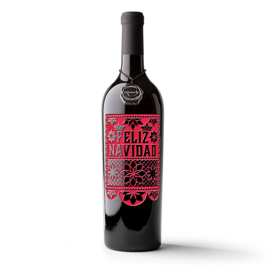 Feliz Navidad Etched Wine