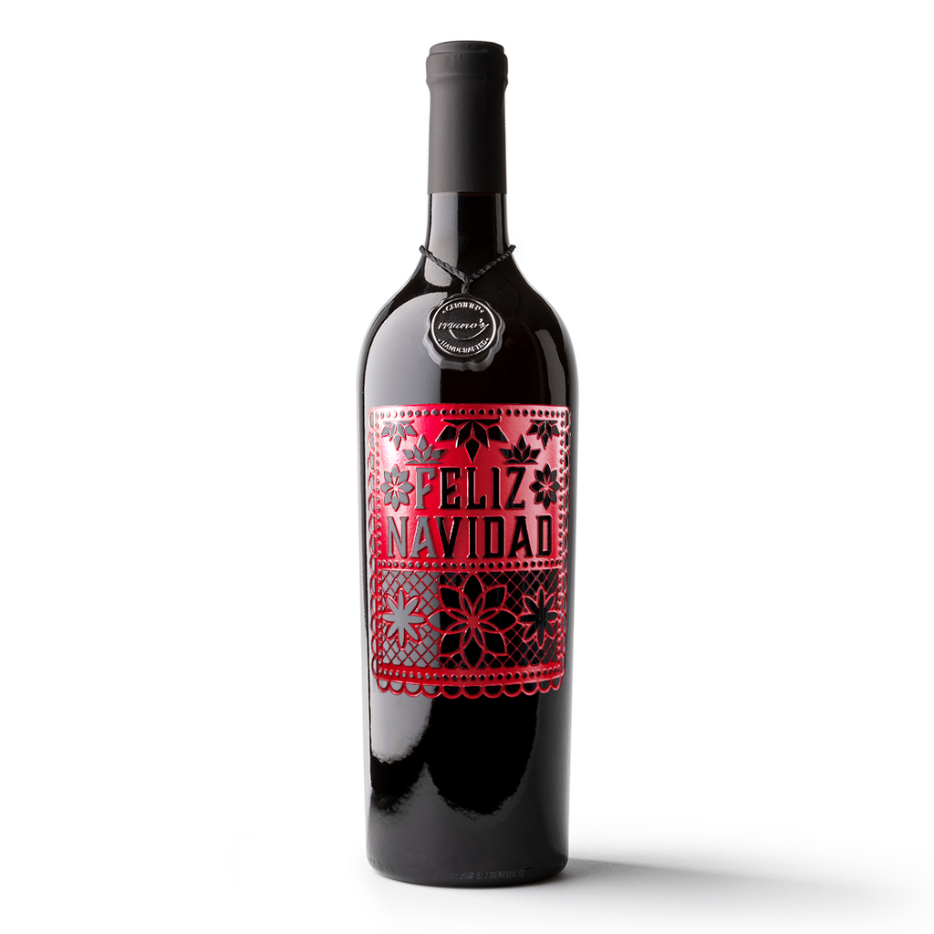 Feliz Navidad Etched Wine