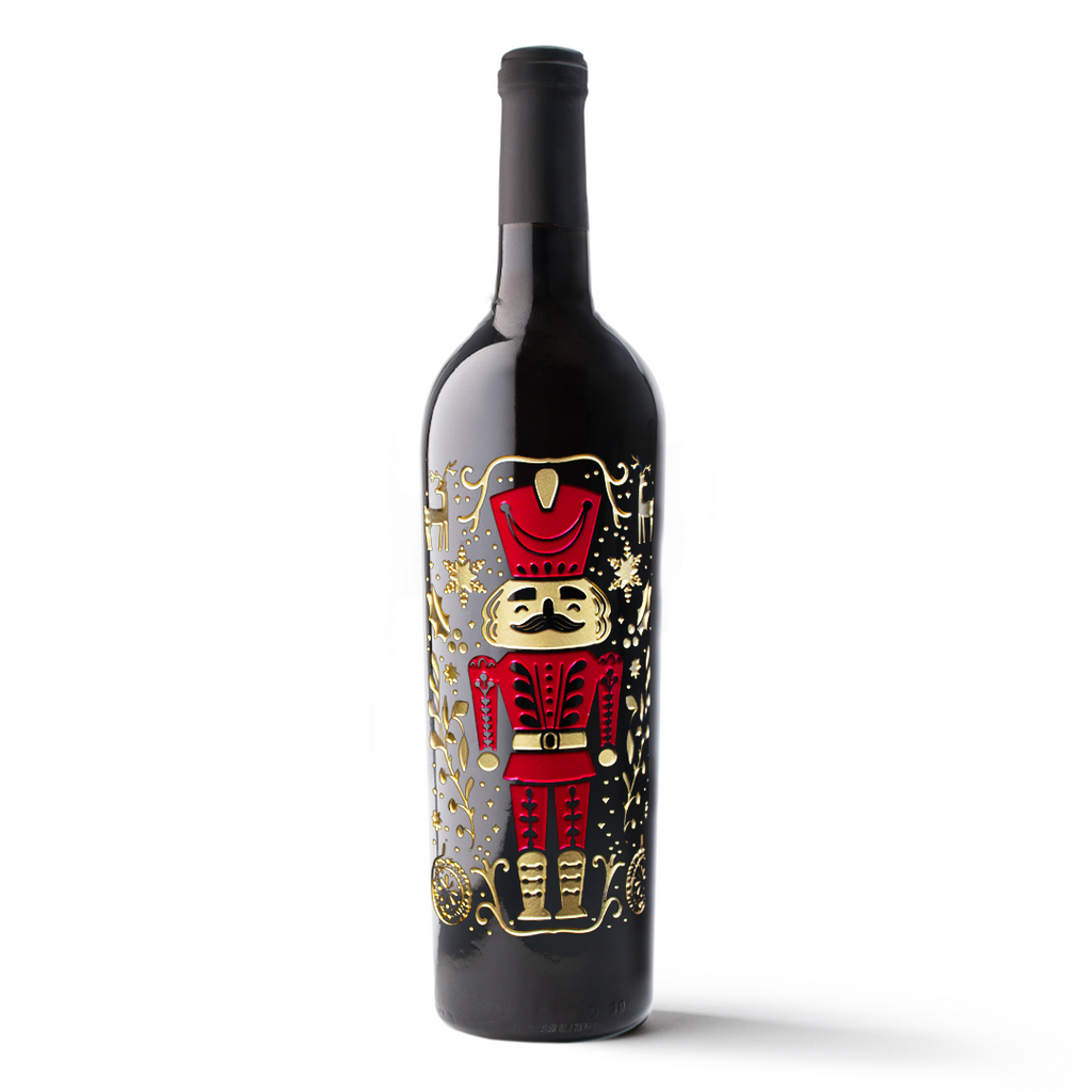 Holiday Classic Nutcracker Etched Wine Bottle