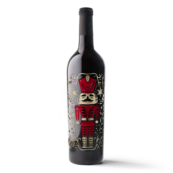 Holiday Classic Nutcracker Etched Wine Bottle