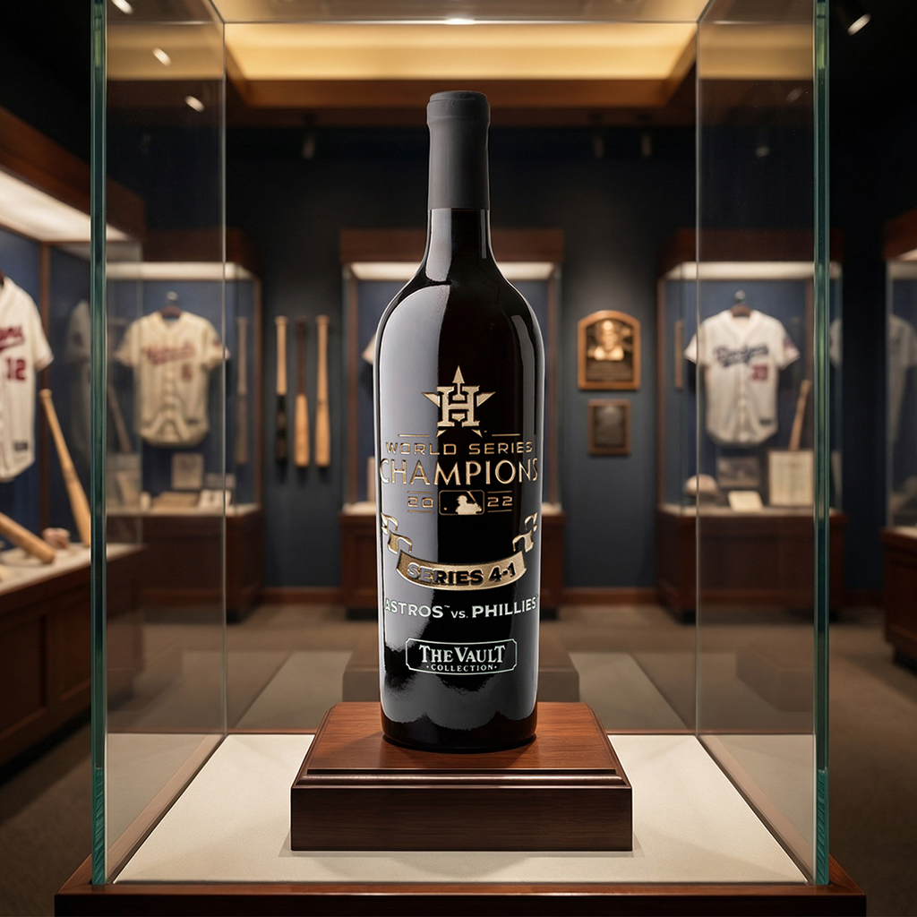 Houston Astros 2022 World Series Vault Etched Wine