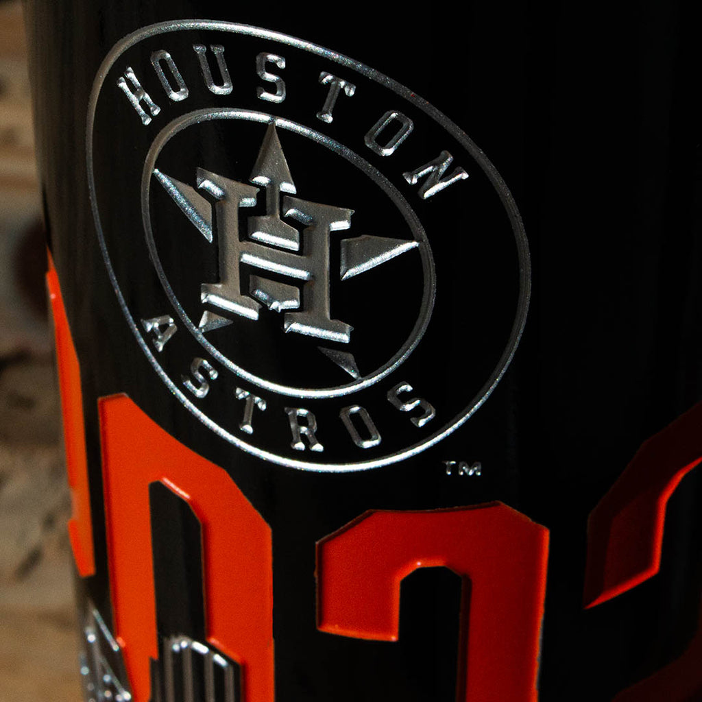 Houston Astros 2022 World Champions Skyline Etched Wine Bottle