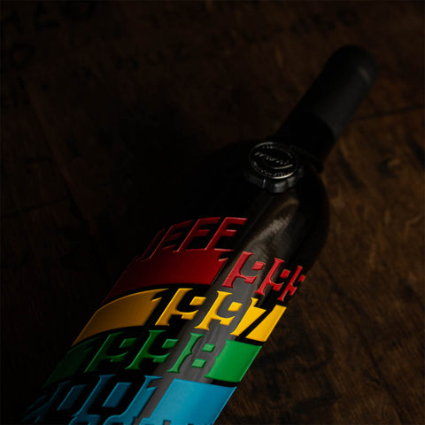 #24 Jeff Gordon Championship Years Etched Wine Bottle