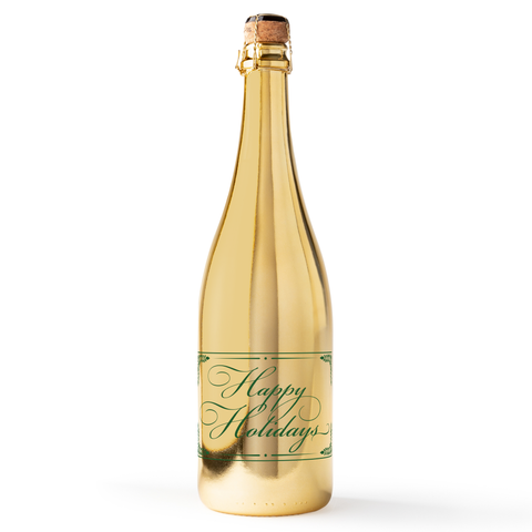 Happy Holidays Metallic Gold Bubbly