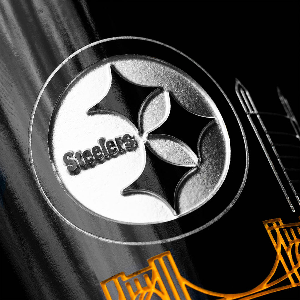 Pittsburgh Steelers Skyline Etched Wine