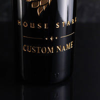 Game of Thrones House Stark Custom Name Etched Wine