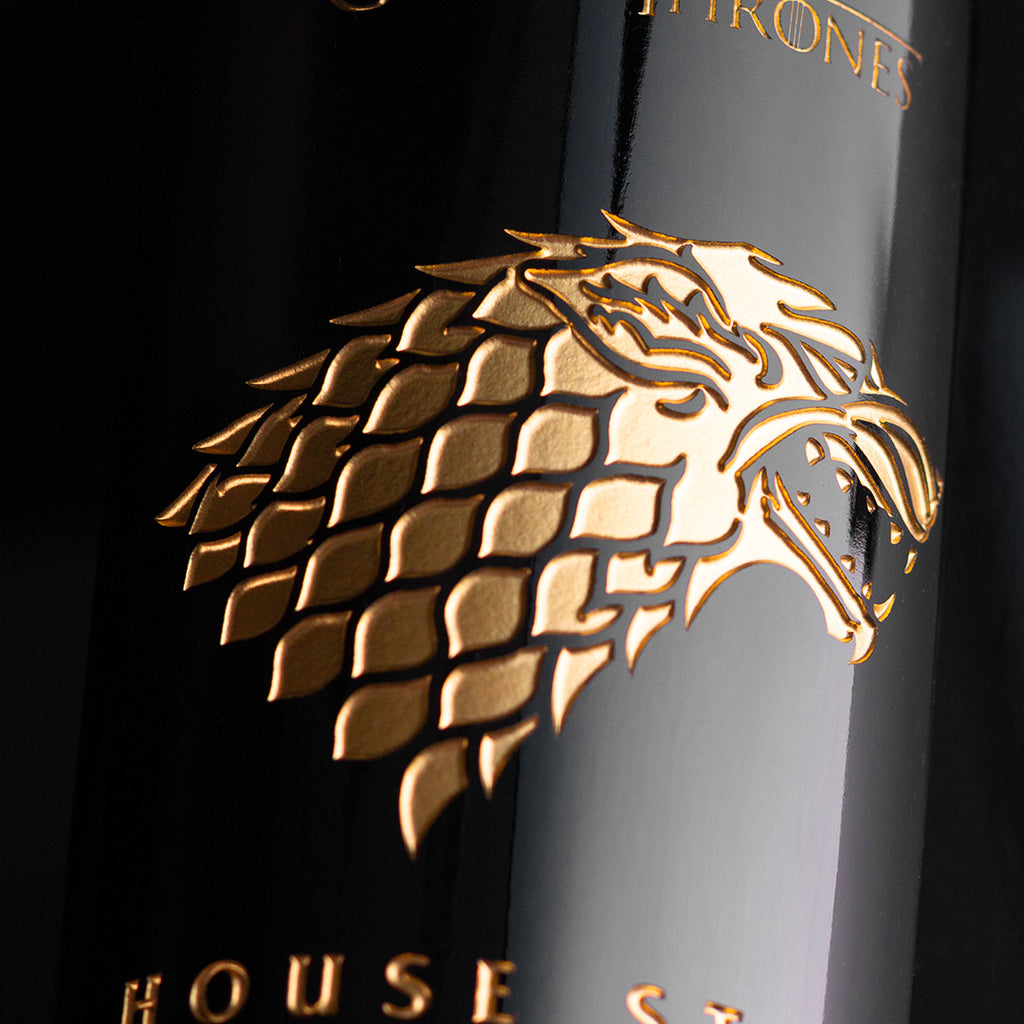 Game of Thrones House Stark Custom Name Etched Wine