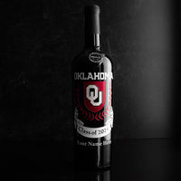 University of Oklahoma Custom Alumni Etched Wine