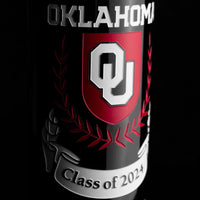 University of Oklahoma Custom Alumni Etched Wine