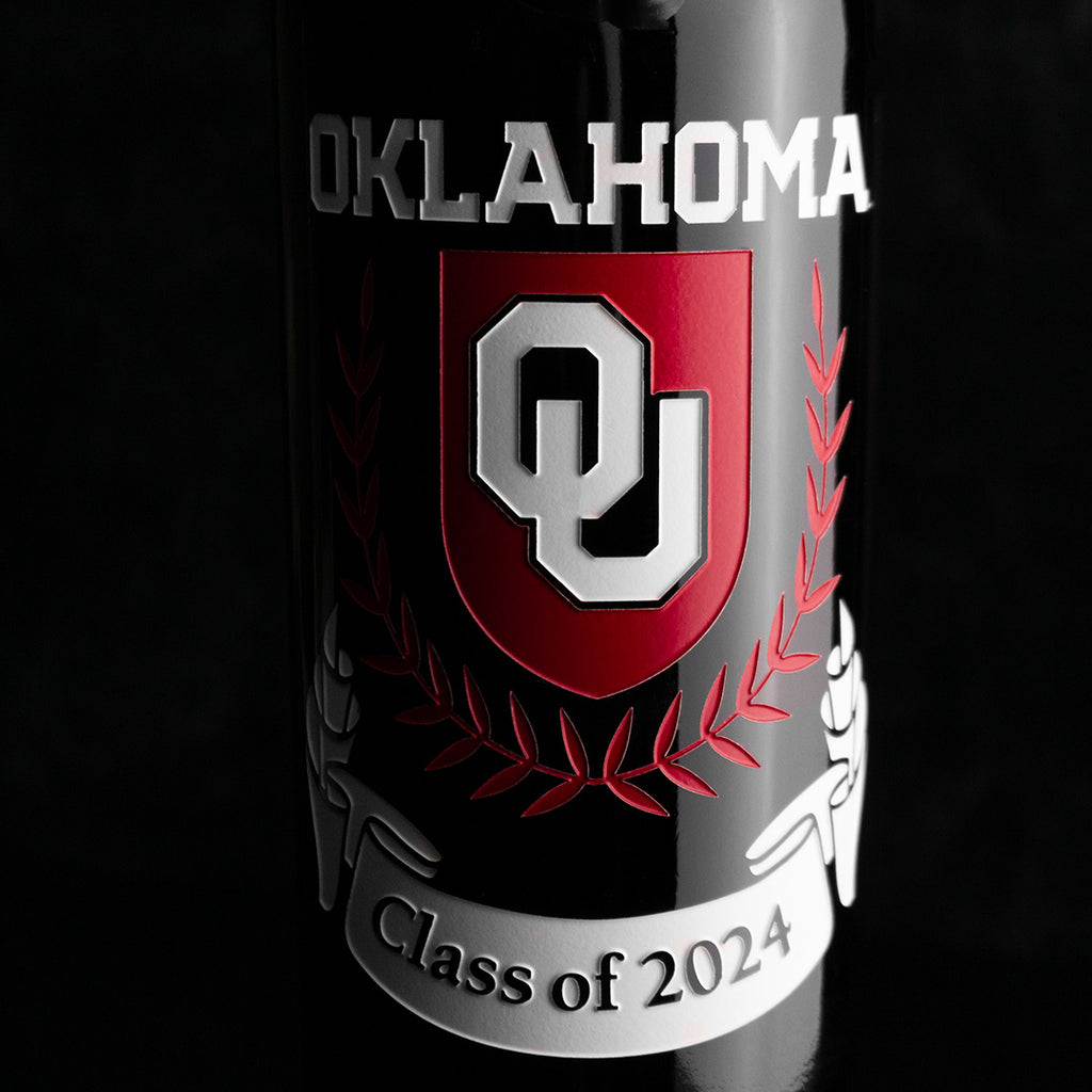 University of Oklahoma Custom Alumni Etched Wine