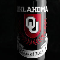 University of Oklahoma Custom Alumni Etched Wine