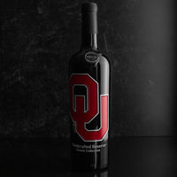 University of Oklahoma Logo Etched Wine