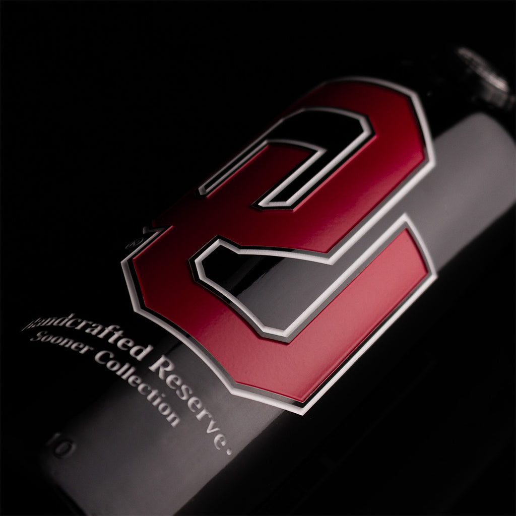 University of Oklahoma Logo Etched Wine