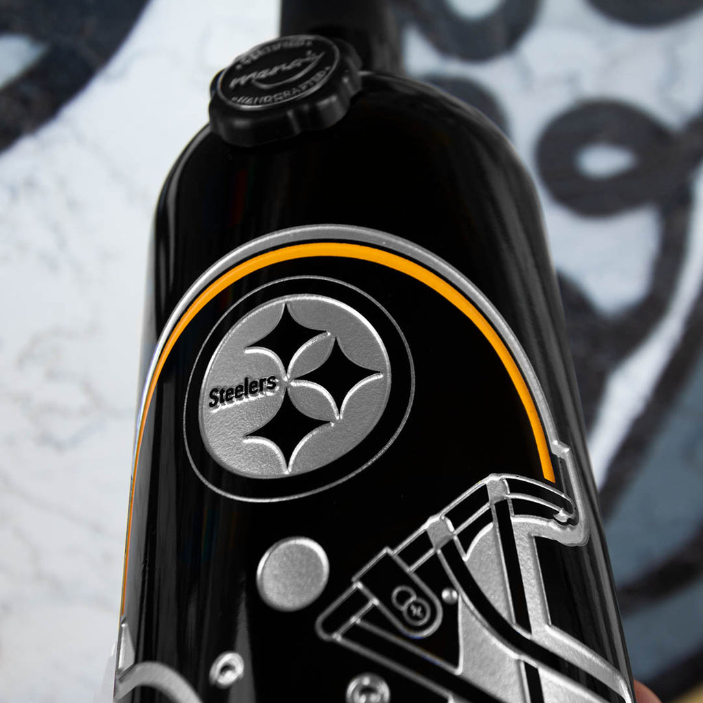 Pittsburgh Steelers Helmet Etched Wine