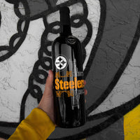 Pittsburgh Steelers Skyline Etched Wine