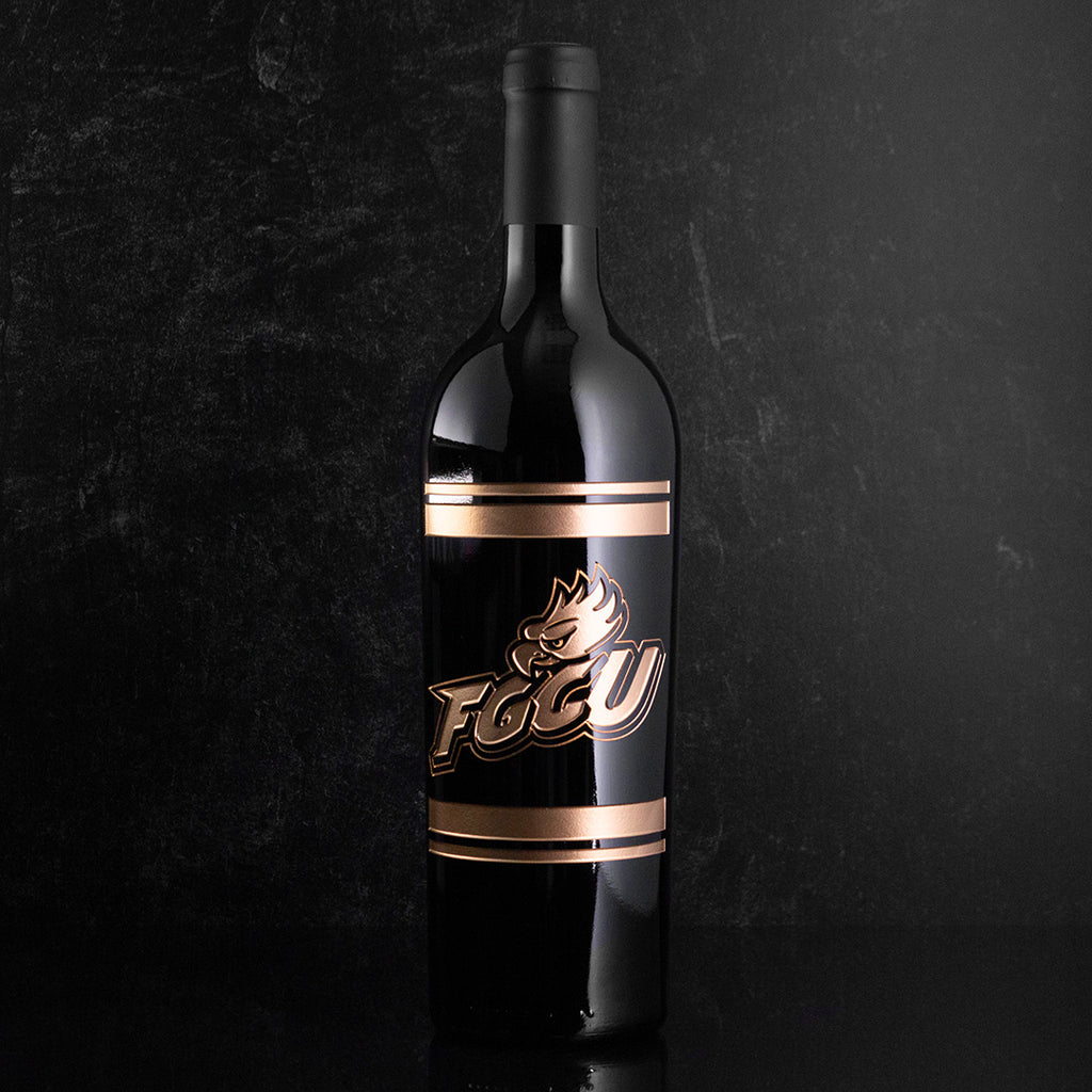 Florida Gulf Coast University Stripe Etched Wine