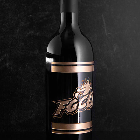 Florida Gulf Coast University Stripe Etched Wine