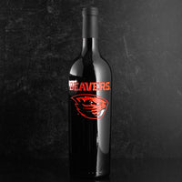 Oregon State Beavers Logo Etched Wine
