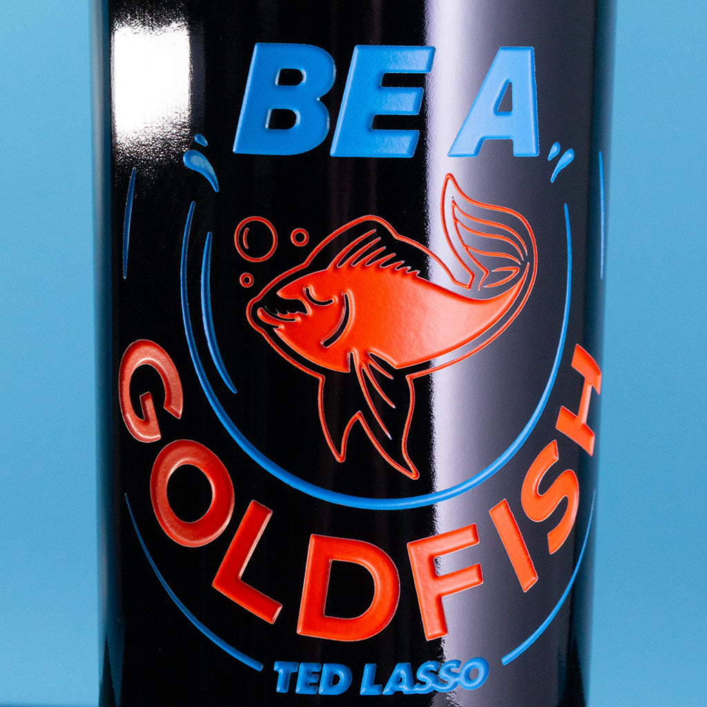 Ted Lasso Be a Goldfish Etched Wine